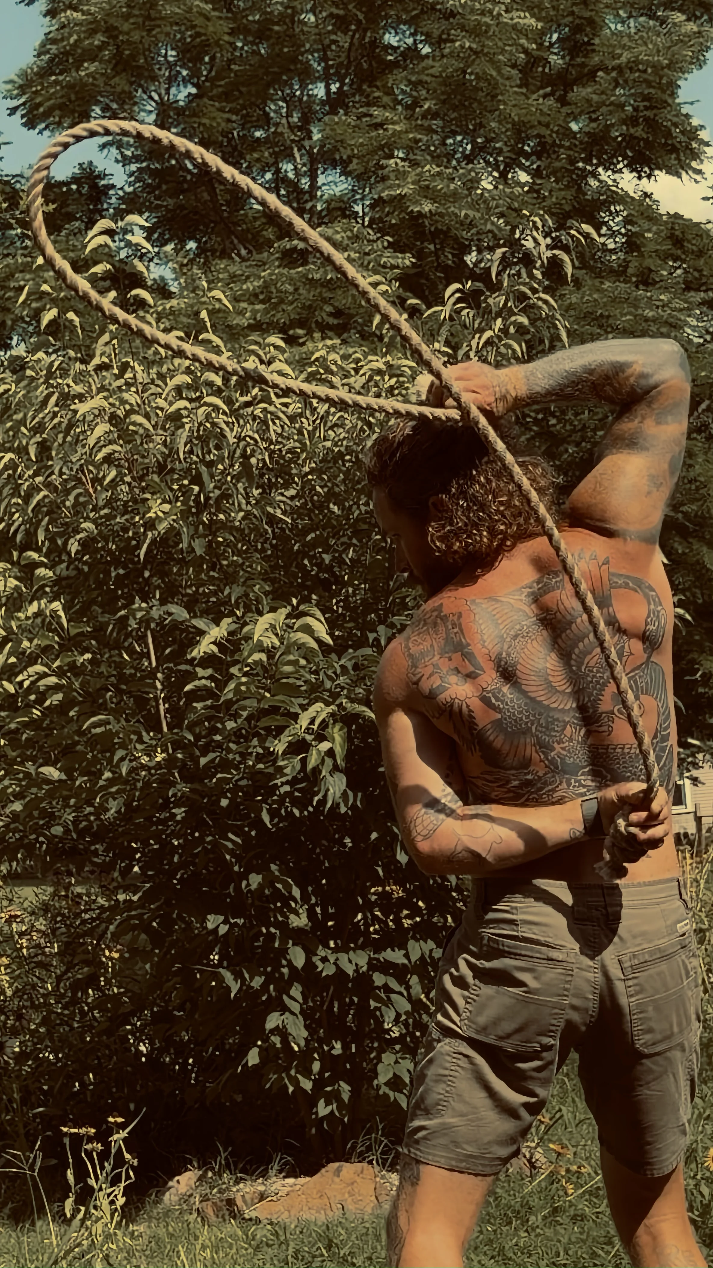 Flow artist moving an EcoLSD hemp flow rope